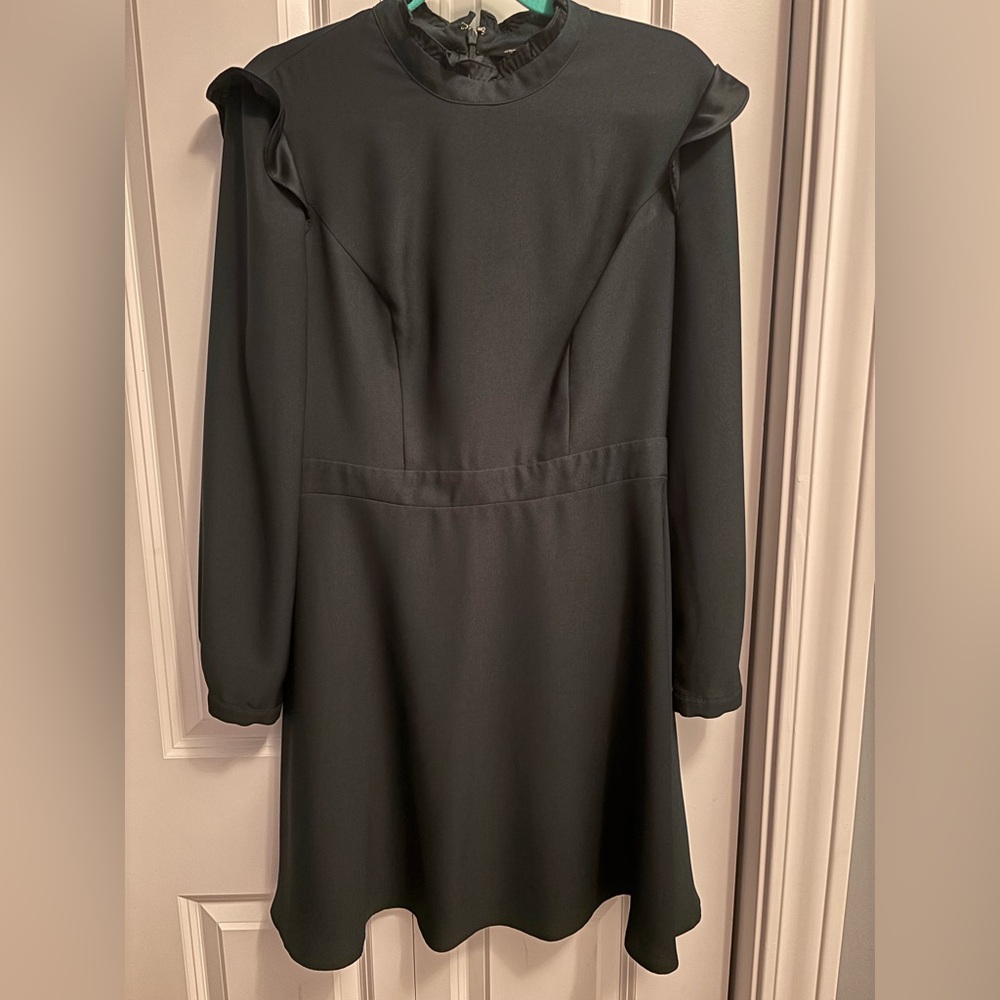 Miss Selfridge Classic Dark Hunter Green Dress With Ruffle Details